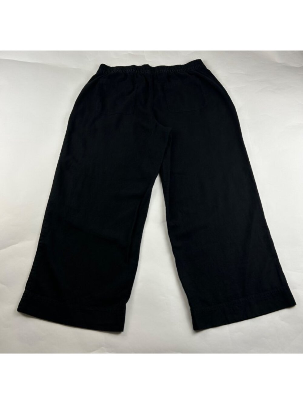 PETITE Old Navy Black Linen Blend Wide leg Lounge Pant LP - Picture 6 of 7